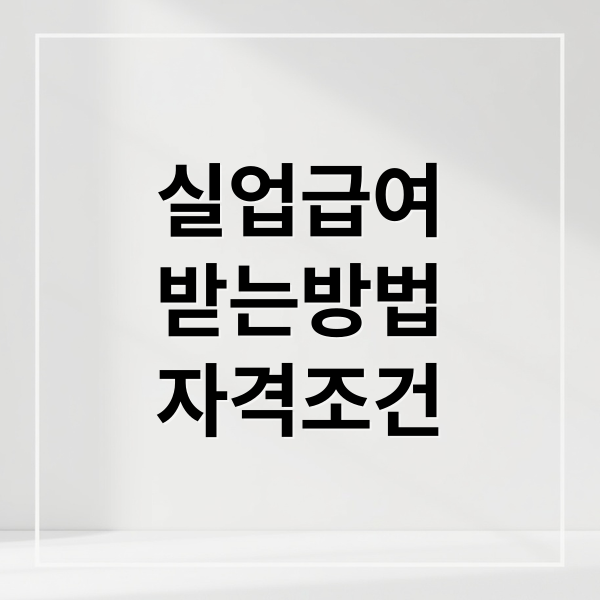 실업급여
받는방법
자격조건 (실업급여)