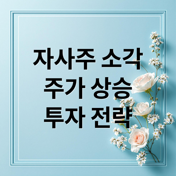 자사주 소각
주가 상승
투자 전략 (자사주 소각)