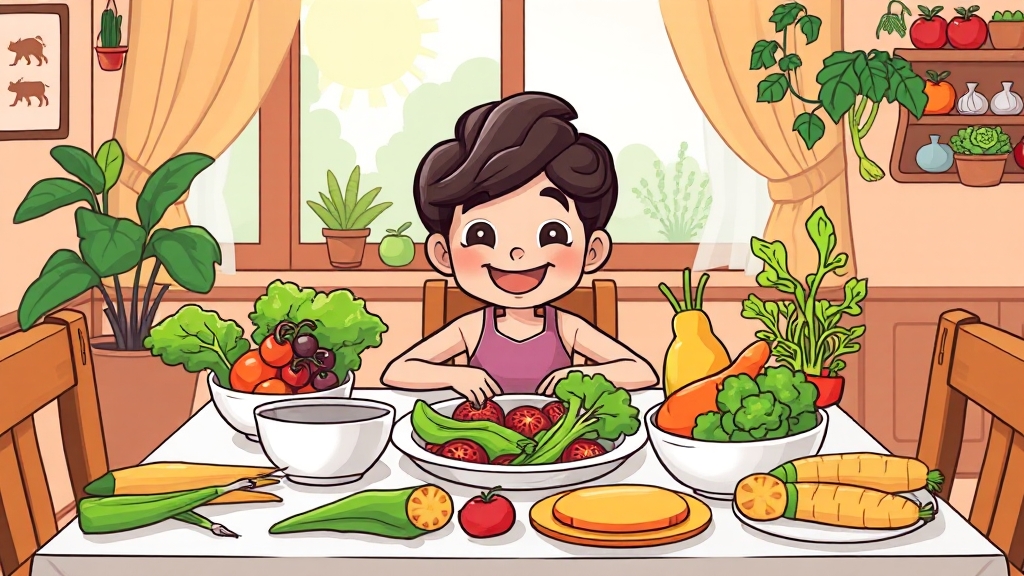 장 건강, 식단으로 챙기기! (cartoon 스타일)