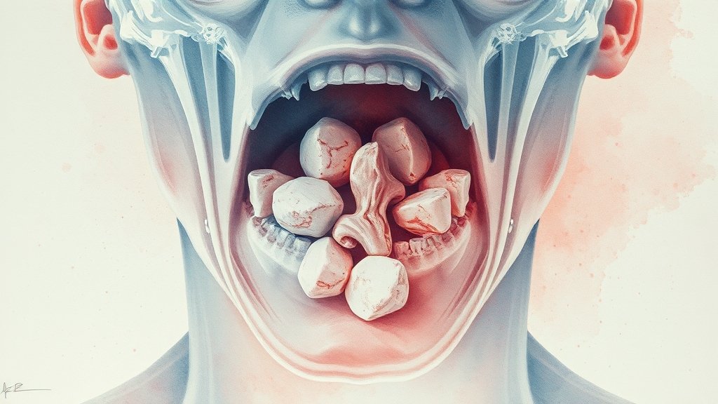 편도결석, 다른 질환과 헷갈리지 말자! (watercolor 스타일)