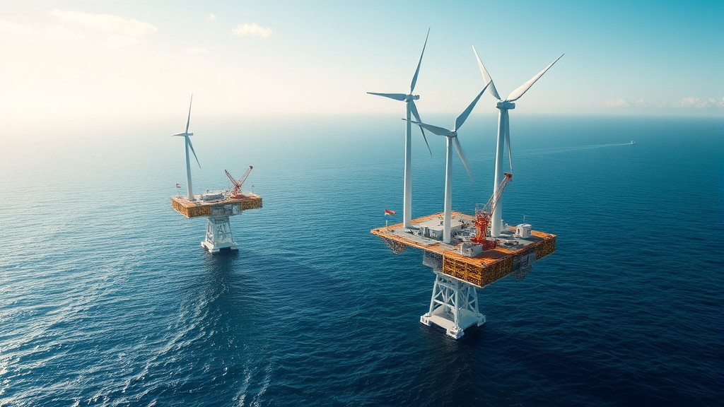 부유식 해상풍력 및 하부구조물 시장 전망 (realistic 스타일)