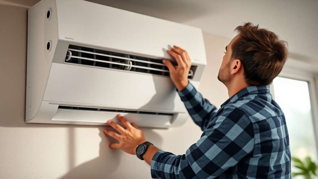 전문가와 함께하는 에어컨 이전 설치 (realistic 스타일)
