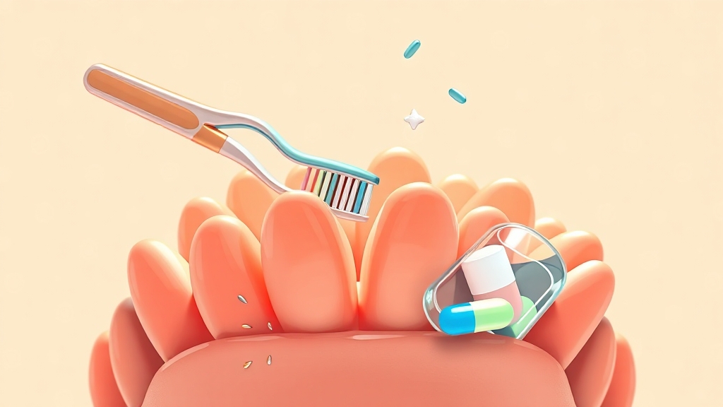 잇몸 영양제, 제대로 복용하는 방법 (illustration 스타일)