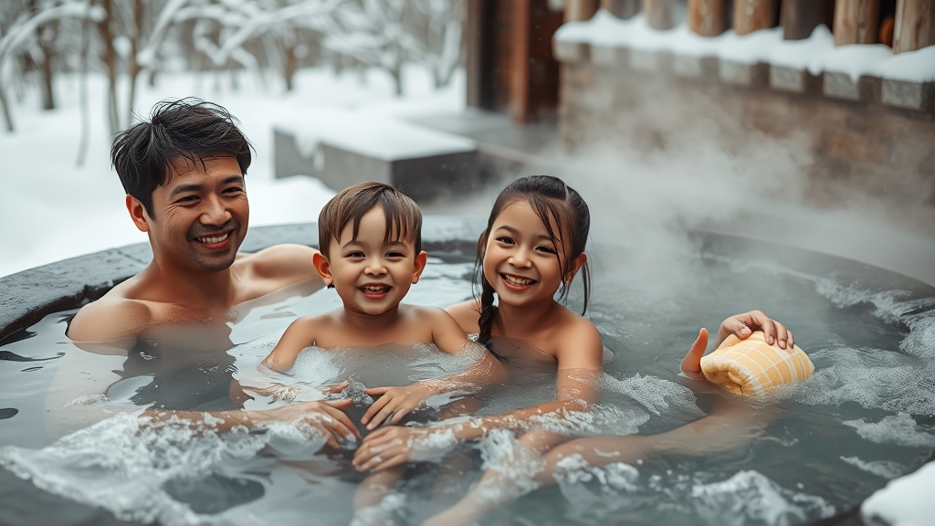 따뜻하게 몸 녹일 온천 추천 (realistic 스타일)