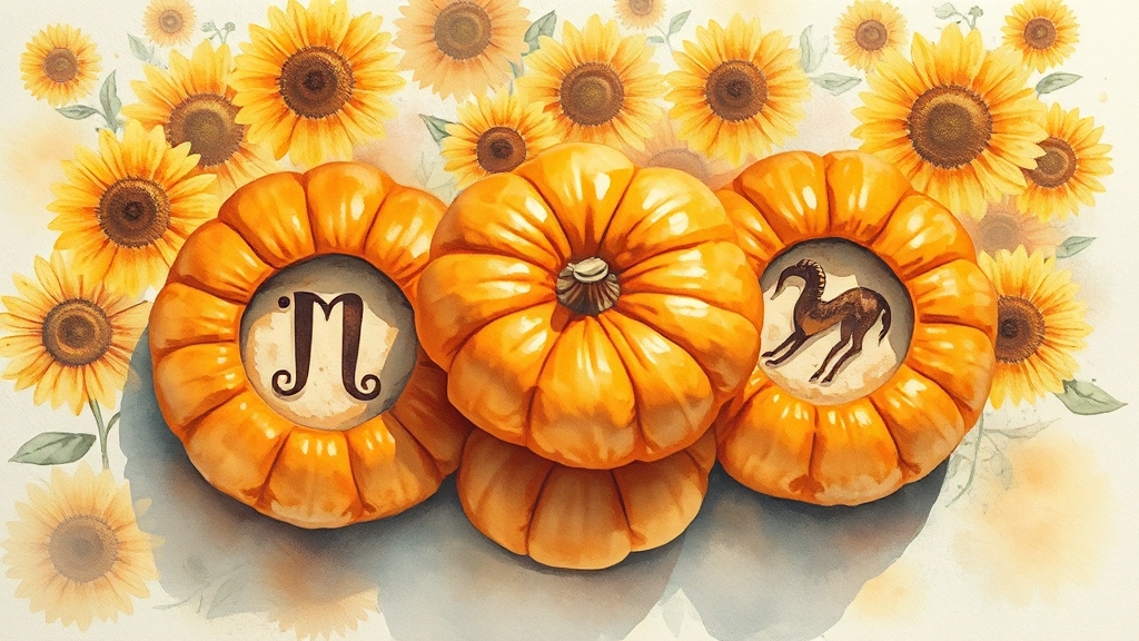호박 꿈과 띠별 운세의 연관성 (watercolor 스타일)