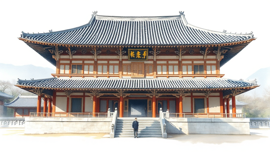 우리나라 최고(最古) 목조 건축물의 위엄 (watercolor 스타일)