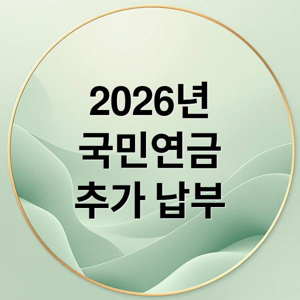 2026년
국민연금
추가 납부 (2026 국민연금 추납 보험료 계산기 및 할부 납부 방법)
