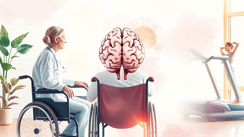 뇌경색 후유증과 장기 관리 (watercolor 스타일)