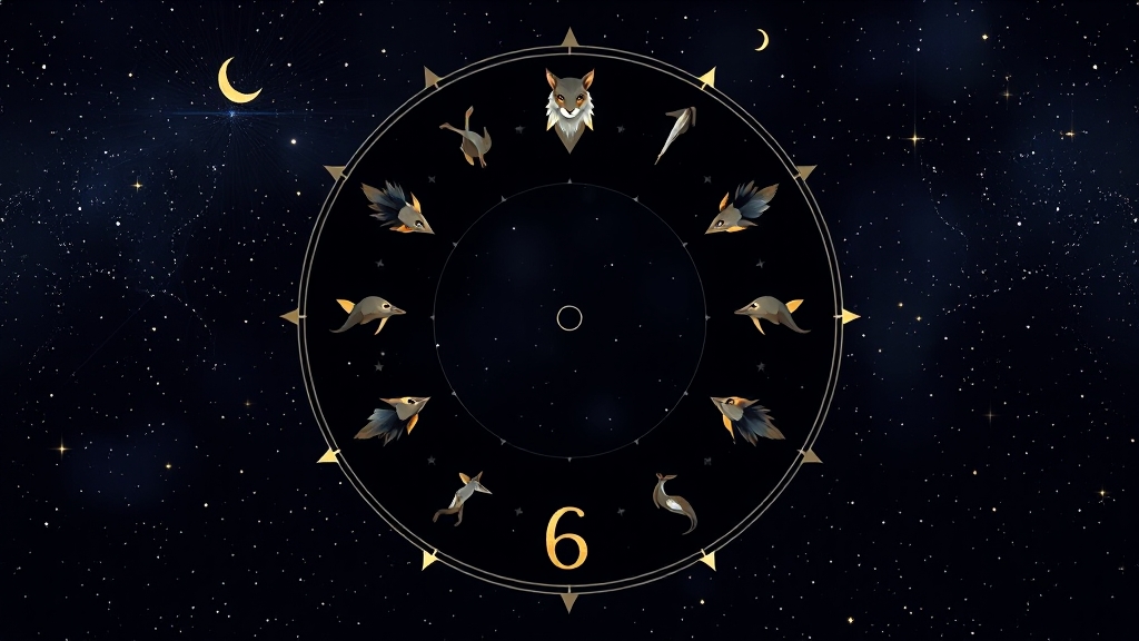 시간, 방위와 12간지 (illustration 스타일)