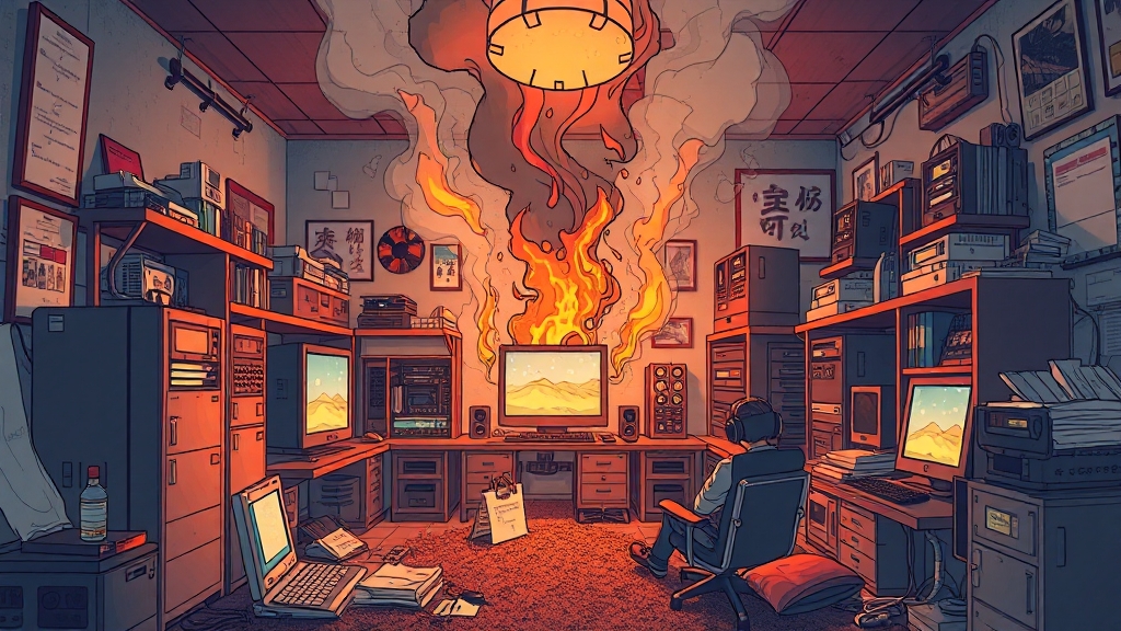 국가정보자원관리원 화재 개요 (illustration 스타일)