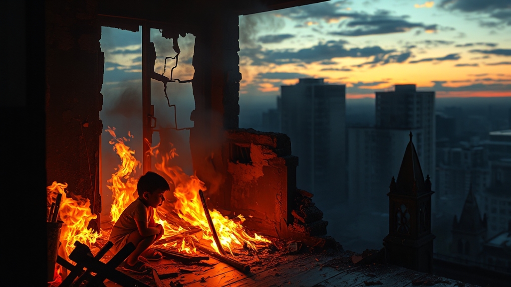 불꿈 해몽: 감정과 상황별 해석 (realistic 스타일)