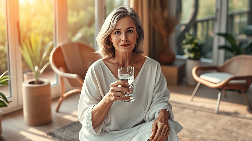 여름철 갱년기 증상 악화 대비 (realistic 스타일)