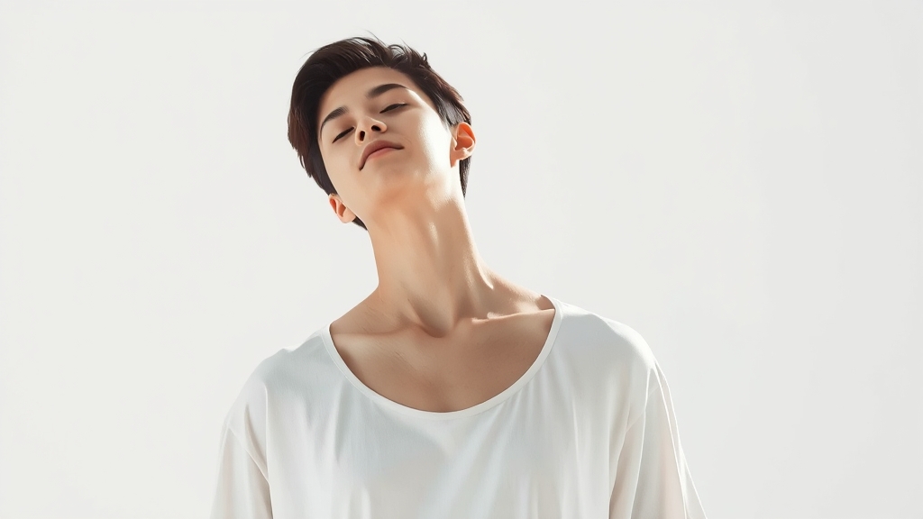 목디스크 관련 통증 완화 (realistic 스타일)