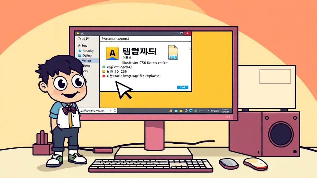 CS6 한글판 언어 설정 (cartoon 스타일)