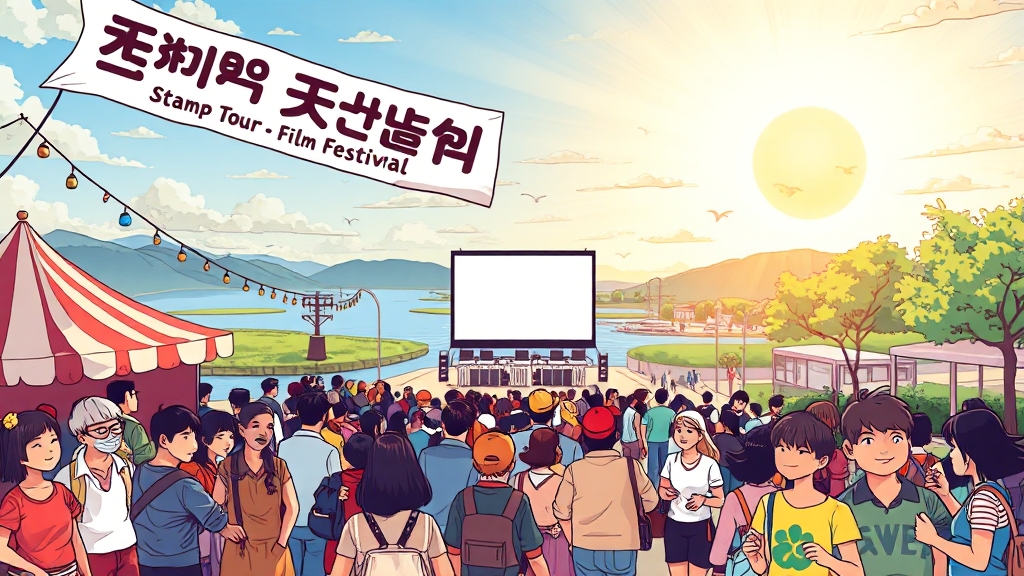 순천과 영화제의 만남 (cartoon 스타일)