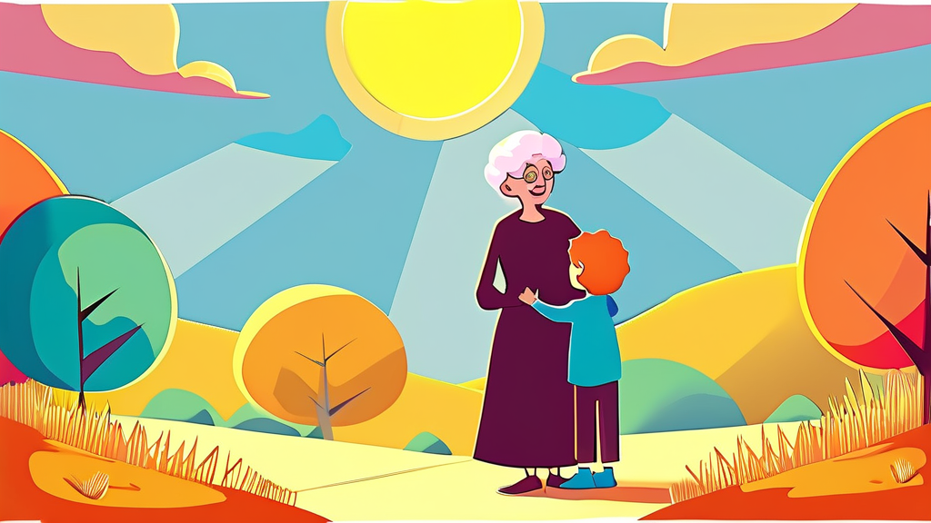 손주돌봄을 통한 가족 유대감 강화 및 아이 성장 지원 (cartoon 스타일)