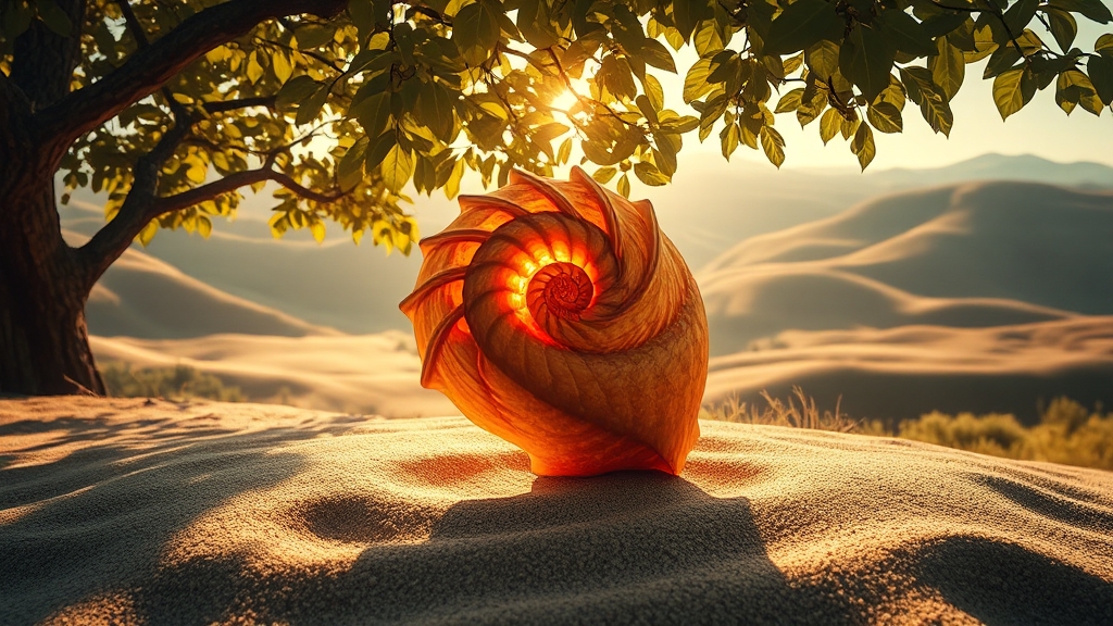 황금비와 수열 관계 (realistic 스타일)