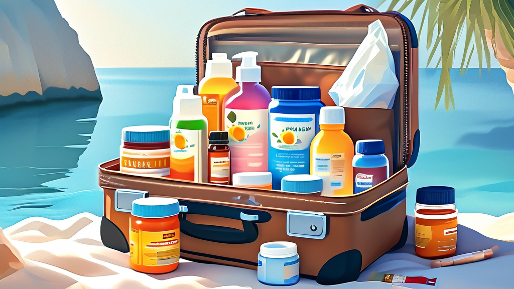 만약을 대비한 의약품 및 구급용품 준비 (watercolor 스타일)