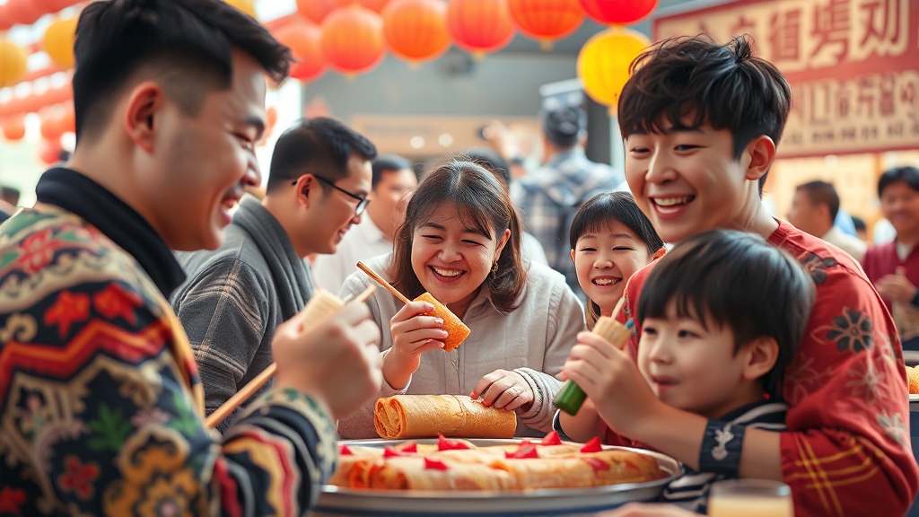 축제 현장 분위기 (realistic 스타일)