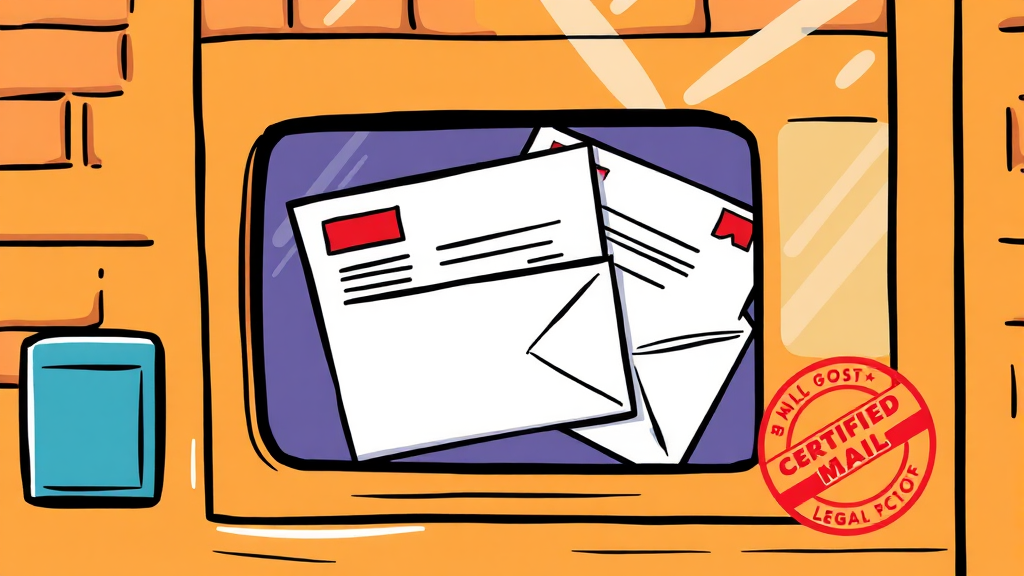 내용증명 발송: 절차와 증거 확보 (cartoon 스타일)