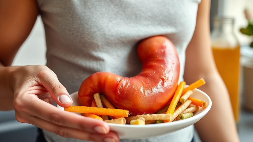 가스 생성 줄이는 똑똑한 식단 관리법 (realistic 스타일)