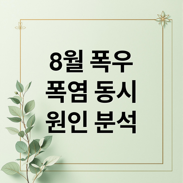 8월 폭우
폭염 동시
원인 분석 (8월초 집중호우와 폭염)