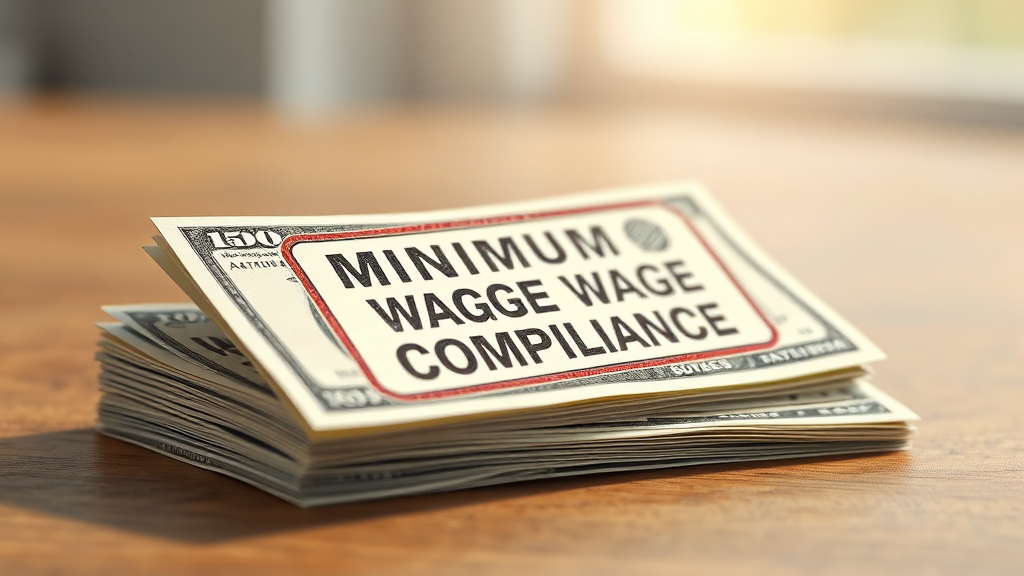 최저임금 위반 시 처벌 (realistic 스타일)