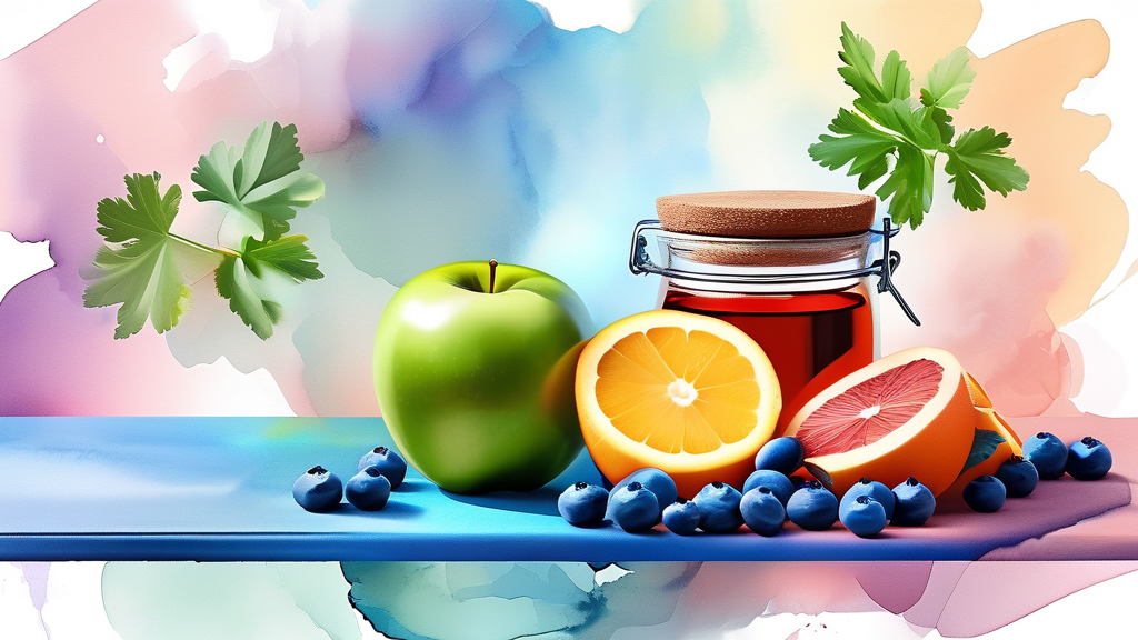 종합적인 혈당 관리와 건강 유지 방안 (watercolor 스타일)