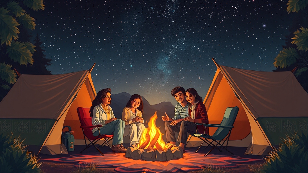 캠핑 장비 렌탈 가이드 (illustration 스타일)