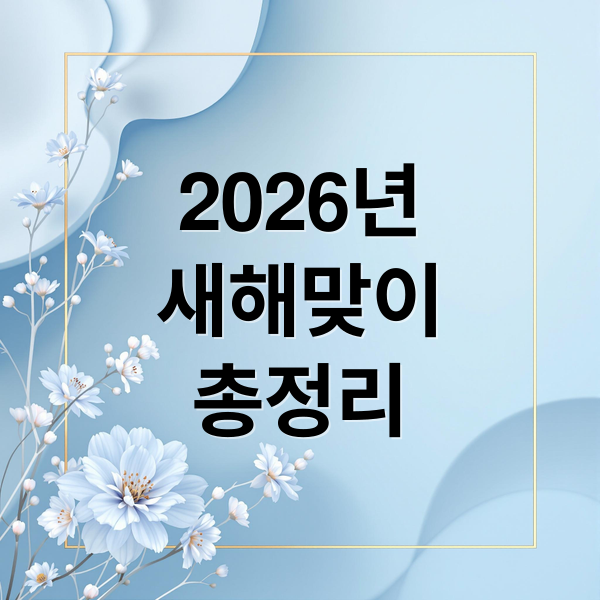 2026년
새해맞이
총정리 (새해)