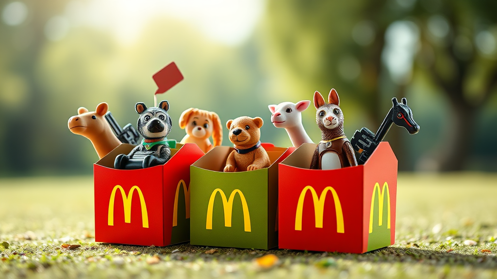 해피밀 장난감 상세 리뷰: 수집 욕구를 자극하는 매력 (realistic 스타일)