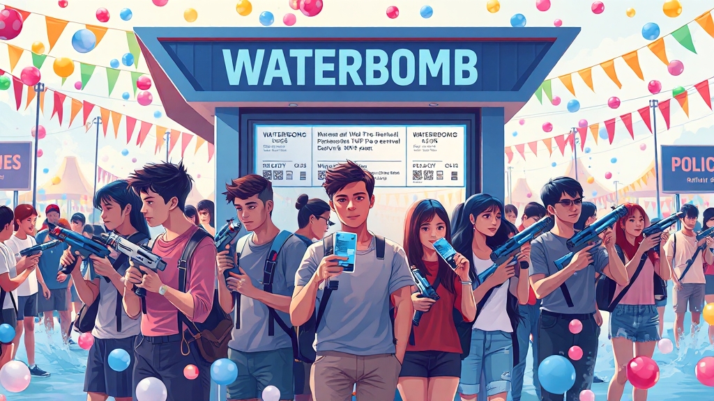 워터밤 티켓팅, 어떻게 성공할까? (illustration 스타일)