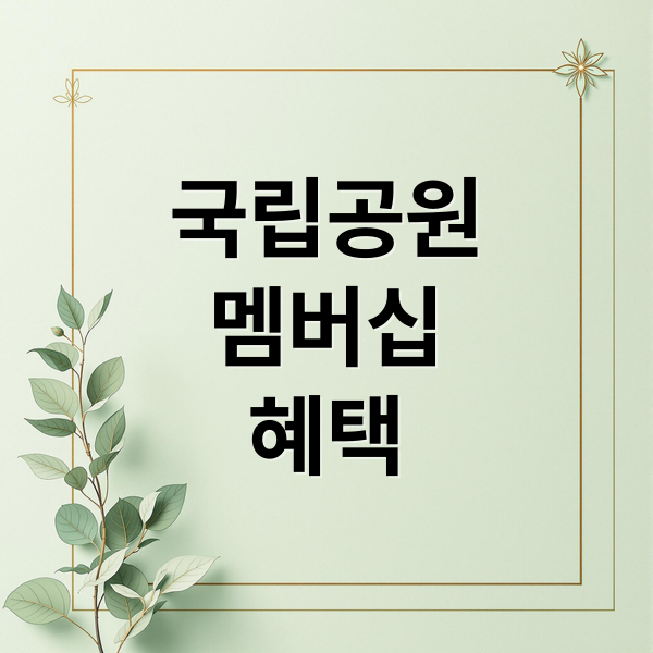 국립공원
멤버십
혜택 (2025 국립공원 멤버쉽)