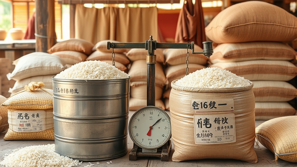 쌀 한 말 무게, 왜 다를까? (realistic 스타일)