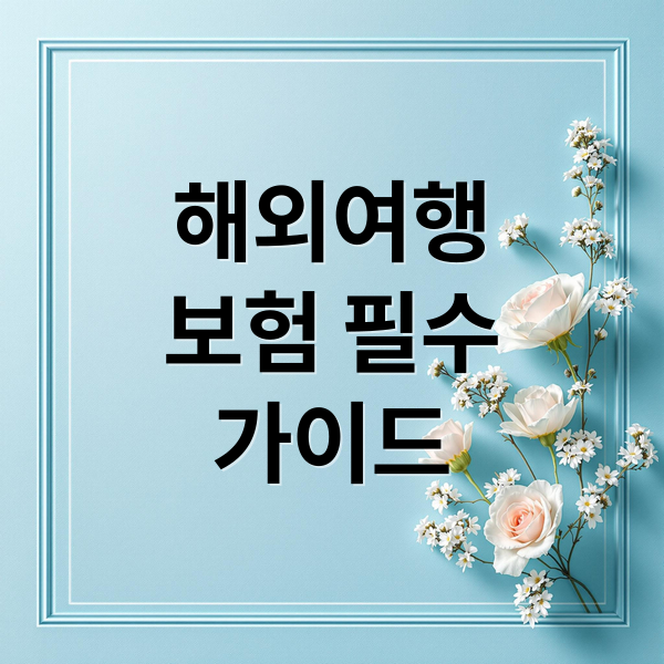 해외여행
보험 필수
가이드 (해외여행자보험 가입 방법 비교)