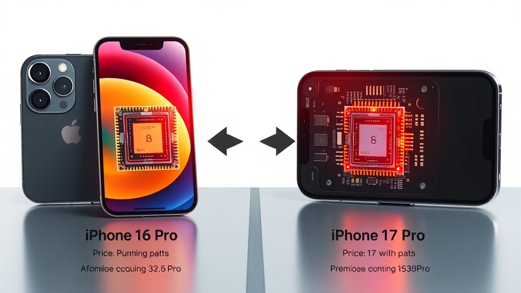 아이폰 16 vs 아이폰 17 비교 (realistic 스타일)