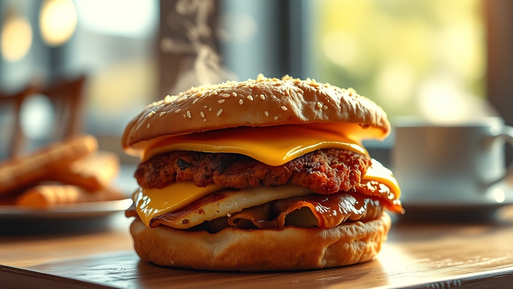 맥모닝 메뉴 소개 (realistic 스타일)