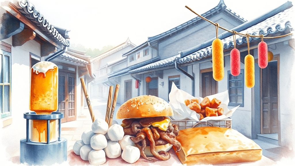 전주 스낵 문화 체험 (watercolor 스타일)