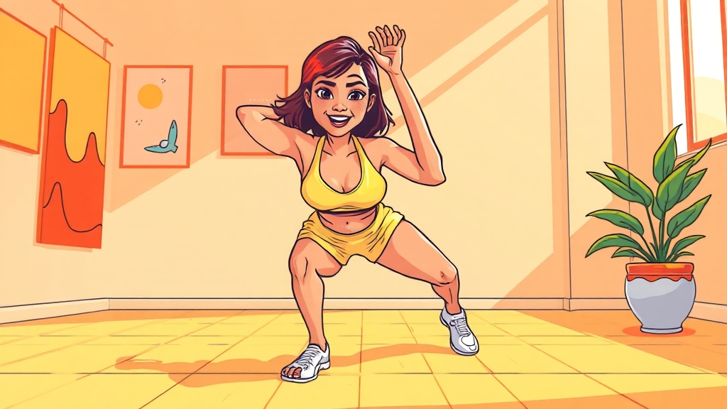 만성 피로 해소 운동 루틴 (cartoon 스타일)