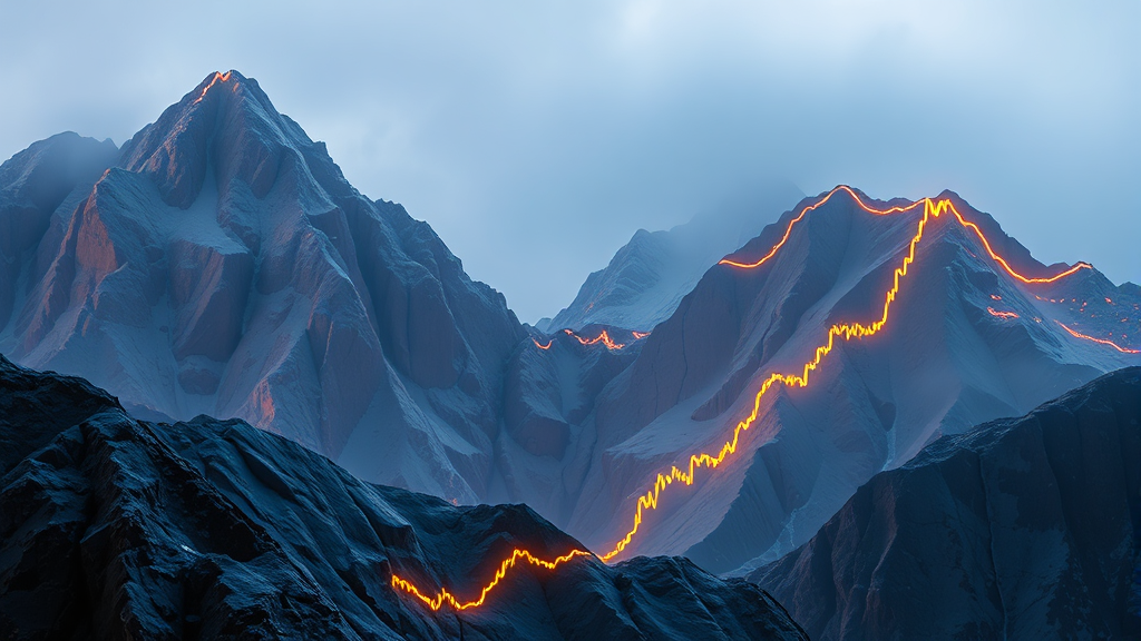 기술적 분석 및 차트 흐름 (realistic 스타일)