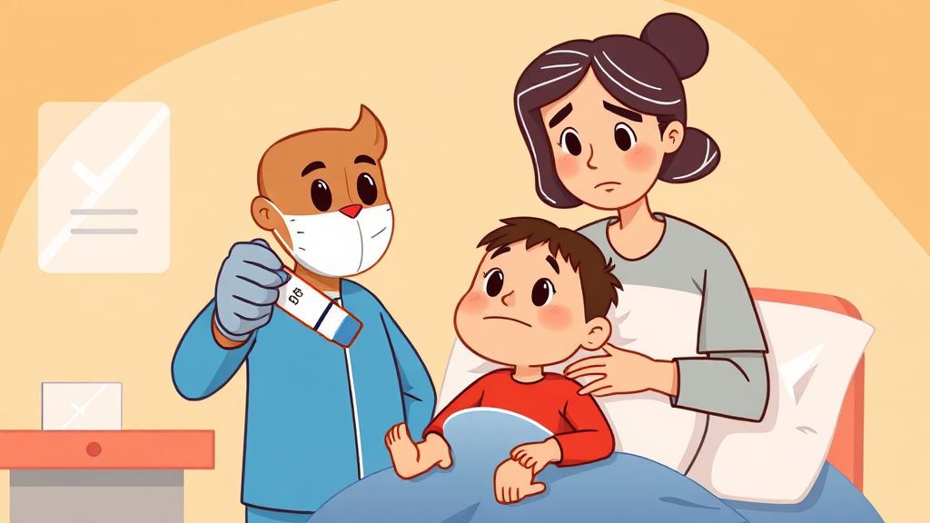 A형 독감 검사와 진단 (cartoon 스타일)