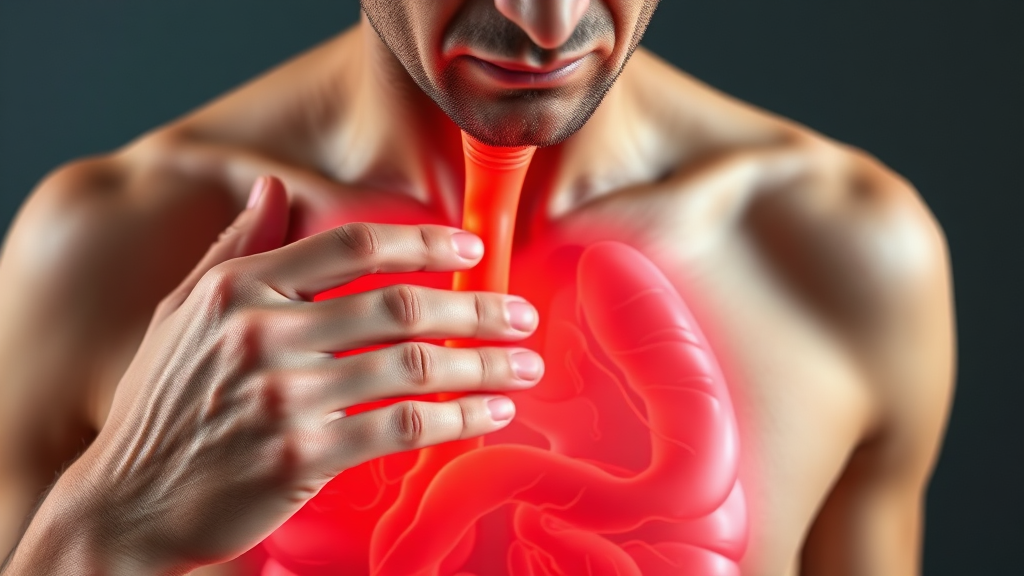 십이지장 염증, 역류성 식도염: 커피 원인부터 해결책까지 총정리 3 십이지장 염증과 식도 역류염: 증상과 원인 (realistic 스타일)