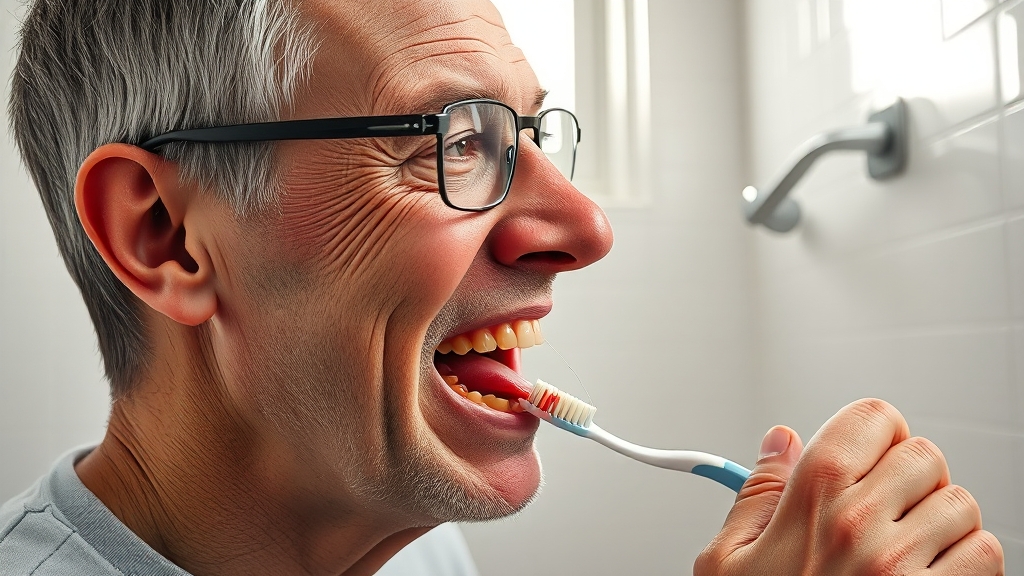 치아/잇몸 질환과 입냄새 (realistic 스타일)