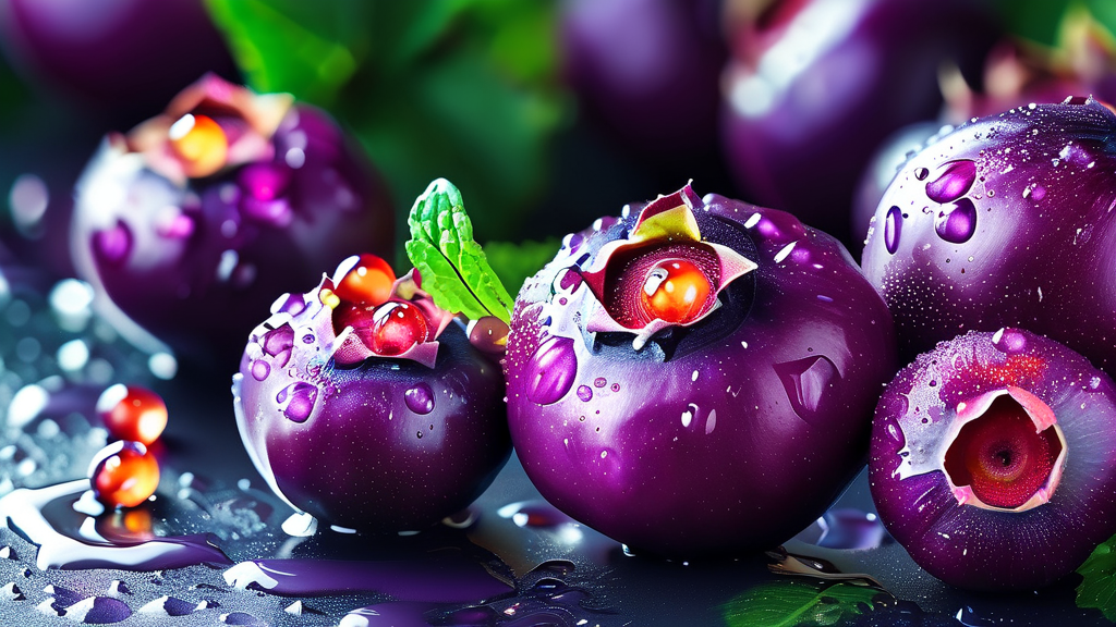 아로니아의 핵심: 강력한 항산화 효과 (realistic 스타일)