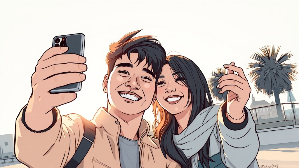 현실 커플 인증샷 공개 (illustration 스타일)