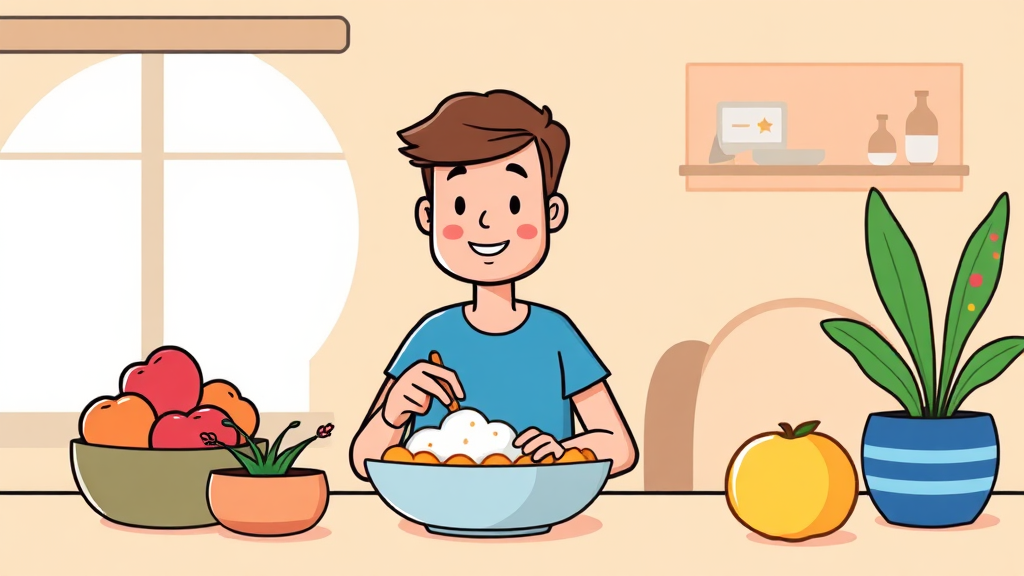 안전한 포스파티딜세린 섭취를 위한 주의사항 (cartoon 스타일)