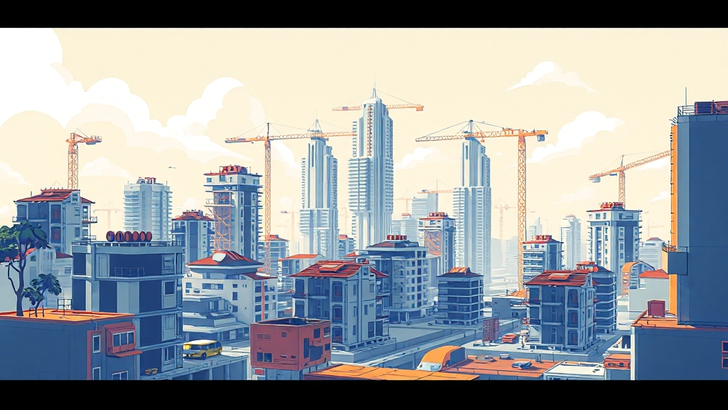 모듈러 건축 시장 성장과 전망 (illustration 스타일)