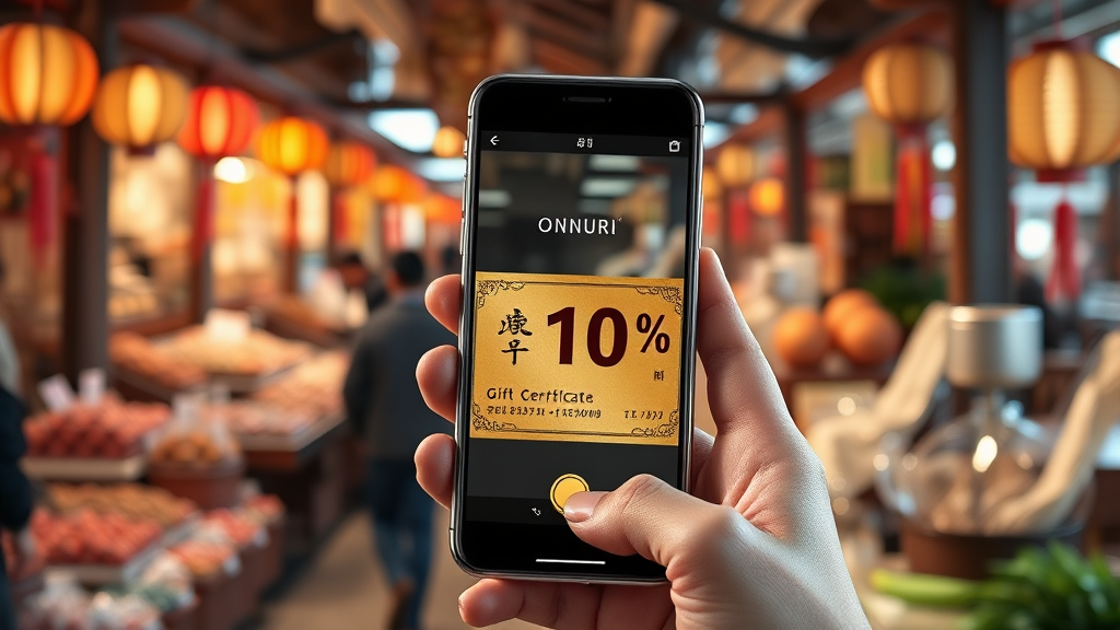 디지털 상품권 사용법 (realistic 스타일)