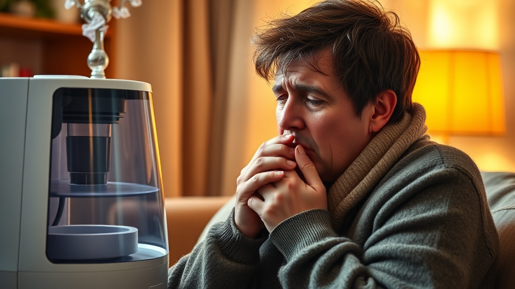 마른 기침의 주요 원인 (realistic 스타일)