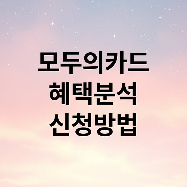 모두의카드
혜택분석
신청방법 (모두의카드 신청)